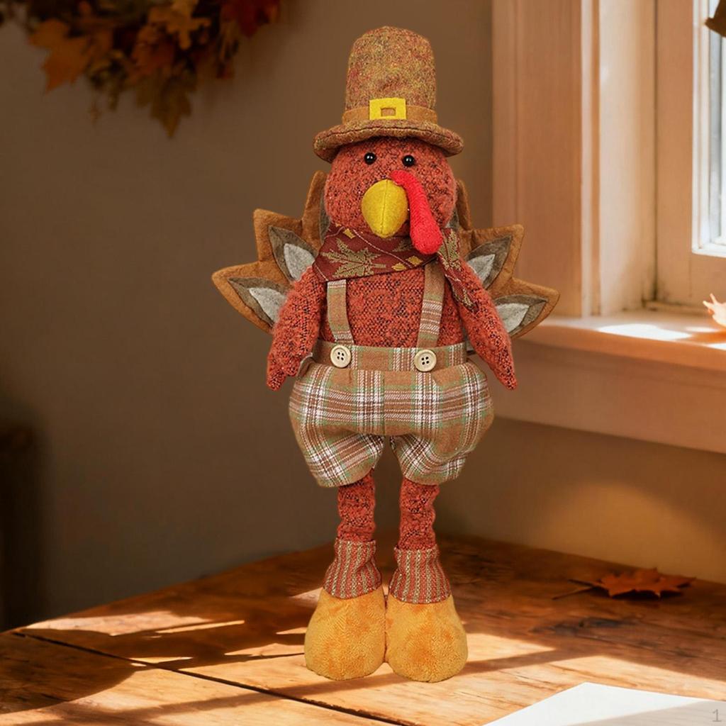 Thanksgiving Turkey Doll Telescopic Animal Autumn Lovely Collectible Decoration Ornament for