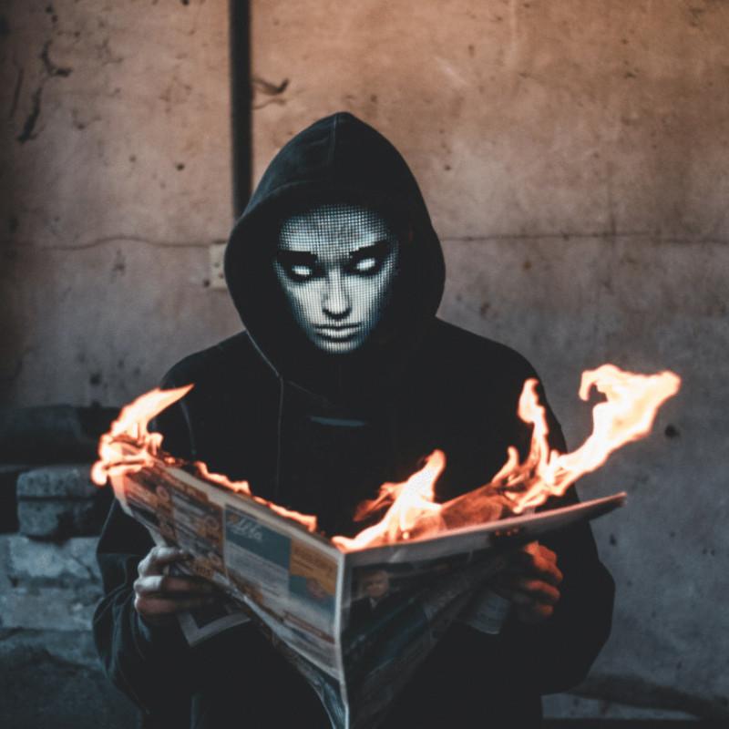 APP Display Full Color Bluetooth Luminous Mask Halloween Party Dance Bar LED Face Changing Prop