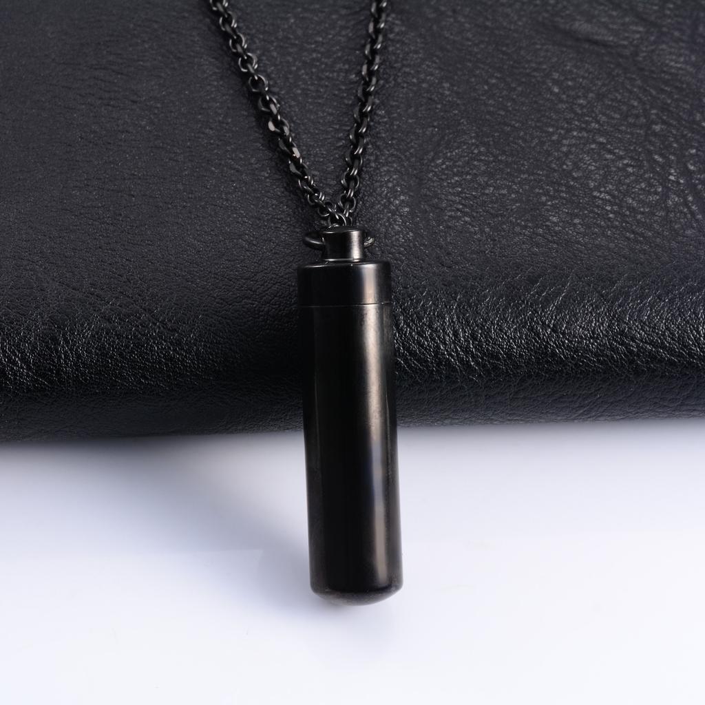 Keepsake Stainless Steel Cylinder Urn Pendant for Pet Ashes Necklace Chain Choker Charms Funeral Cremation Jewelry Accessories