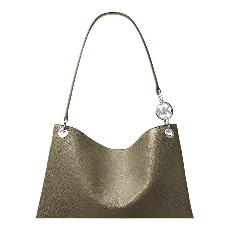 Michael Kors Christina Front Logo Cow Leather Tote Bag Tote Bag Shopping Bag Shoulder Bag Large Size Women's Olive Green