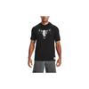 Under Armour Johnson Series American Vintage Bull Head Print Casual Sports Hooded Short Sleeve T-Shirt Men T-Shirt Black 1361719-001