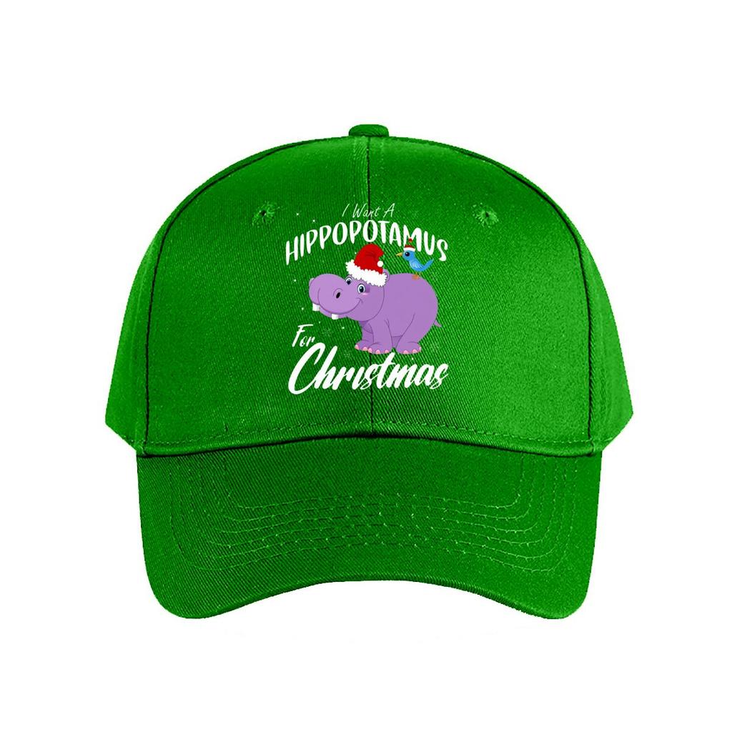 Christmas Hippopotamus Santa Hat Blue Bird Baseball Cap Fashion Unisex Sunhat Womens Outdoor Sports