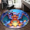 1 runder Weihnachtsteppich mit Glurak-Motiv – Anime-Design, Weihnachtsgeschenk, Stuhlvorleger, rutschfester Teppich für Wohnzimmer und Heimdekoration