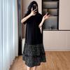 La Chapelle Floral Patchwork Plus Size T-Shirt Dress