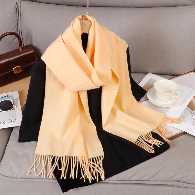 69 Colors Winter Scarf for Women Warm Cashmere Scarves Hijab Solid Lady Long Shawl Wrap Female Pashmina Bandana Poncho Stoles