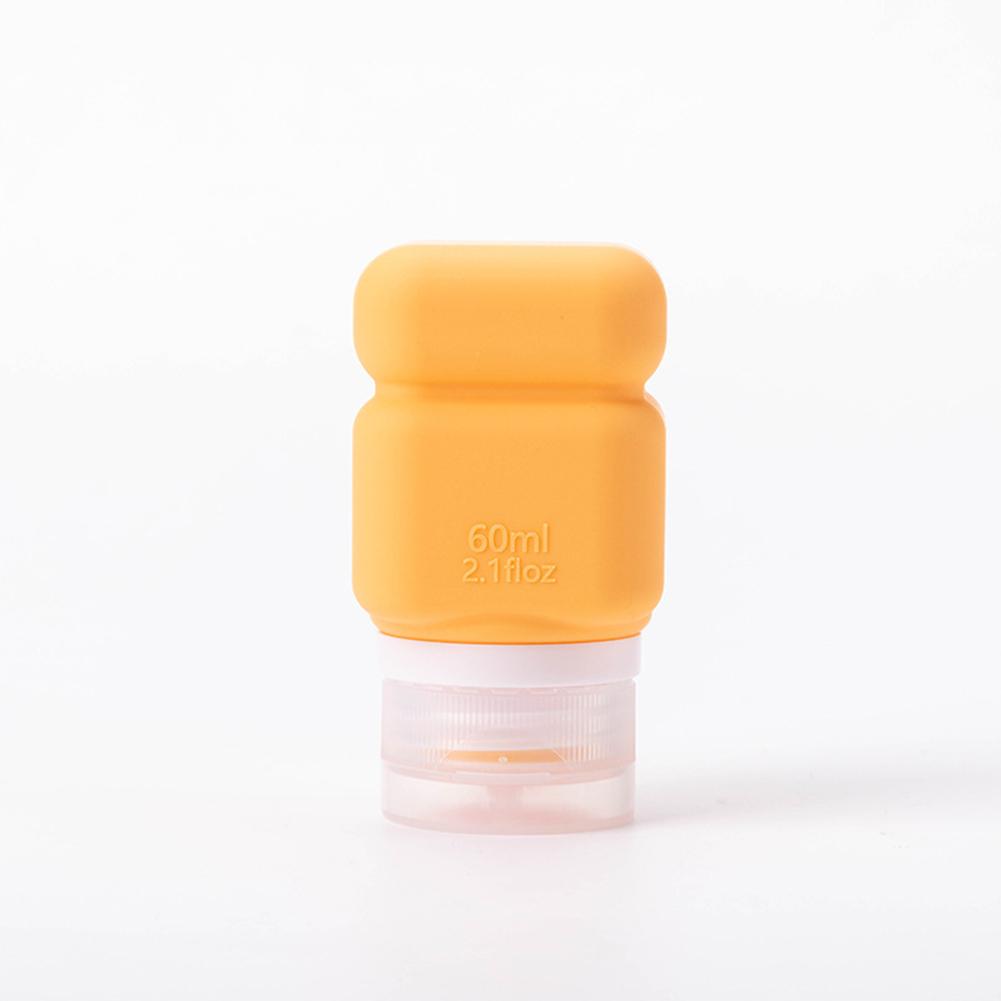 

60/90 мл 1 шт портативный подфлакон косметический лосьон крем для лица герметичная бутылка для хранения моющаяся многоразовая силиконовая дорожная бутылка 60ml жёлтый
