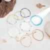 8-teiliges Set Boho Perlen-Stapelarmband-Set für Damen Meeresmuschel Perlen-Anhänger Mehrschichtig Blaue Rocailles Strandurlaub Schmuck
