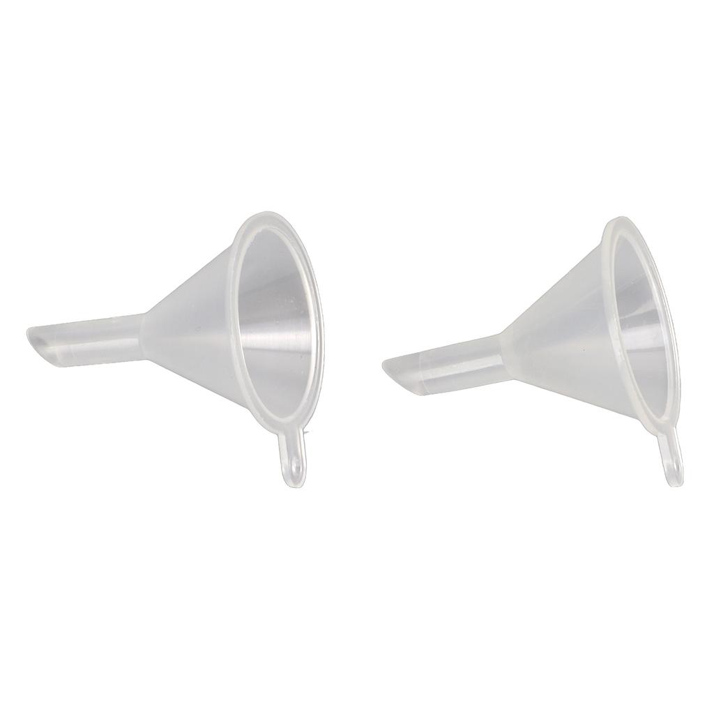 2pcs Plastic Mini Funnel Transparent Portable Multi Purpose for Perfumes Liquid Powder Essential Oils