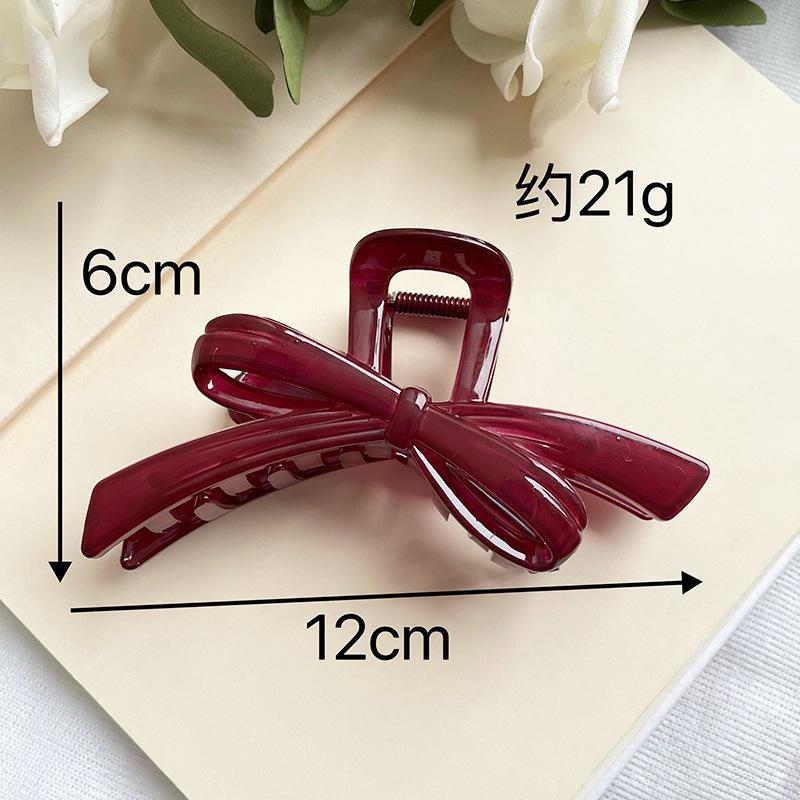 Acrylic Geometric Red Hair Claw for Women, Hair Styling Claw, Shark Clip, Back of Head Hair Accessory, Hairpin