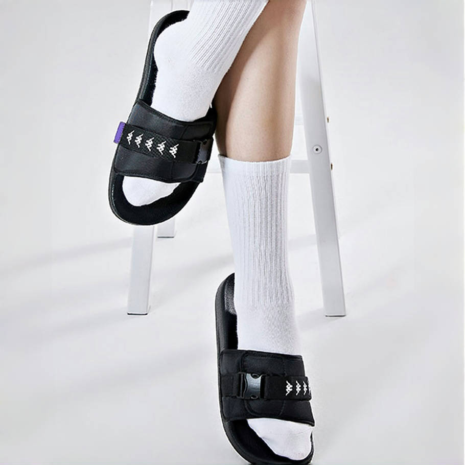 Kappa Outdoor Fashion Velcro Beach Non-Slip Slide Sandals Unisex Sandals Black K0DX5LT03-990