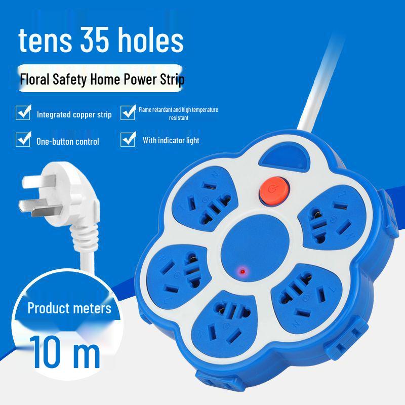 Creative USB Multi-Hole Power Strip with Anti-Leakage Socket for Dorm & Home