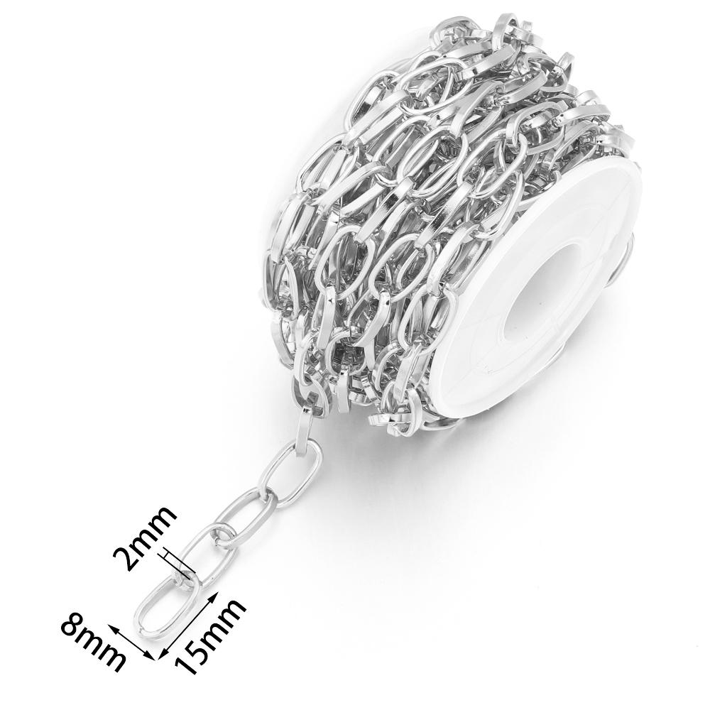 5 Yards/Rolle Metall-Aluminium-Kette Dreifach-Gliederkette Für Schmuckherstellung DIY Handgemachter Halsketten-Armband-Taschen-Zubehör Zubehör