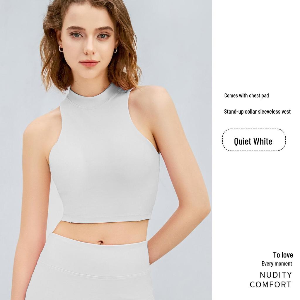 European-American Summer Quick-Dry Sports Yoga Bra - Nude Sleeveless Vest