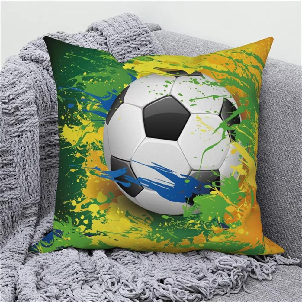 Football Print Pillowcase Home Decor Cushion Cover Sofa Car Throw Pillow Sham Decorative Case Unisex Room Accent