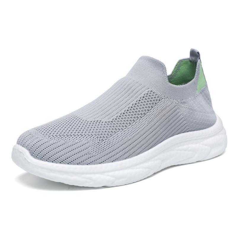 Shoes Men's casual shoes Flying woven running shoes Single sports shoes Soft polyurethane one-pedal sole Lazy shoes