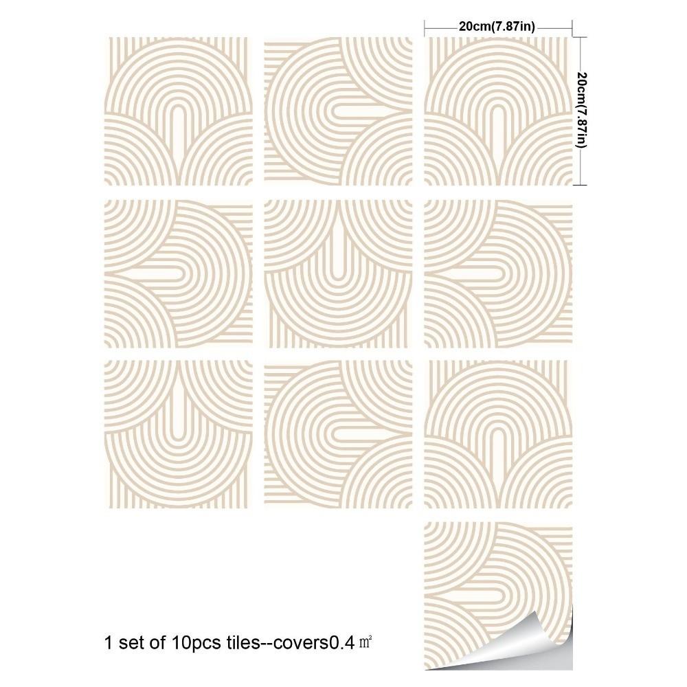 10Pcs Matte Wall Tile Sticker Self-Adhesive Tile Decal Retro Peel And Stick Tile  Home Renovation