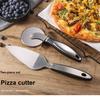 Pizza-Rad & Schieber-Set aus Edelstahl - 2-teilig mit Einzelrad & Spatel - Küchenwerkzeug