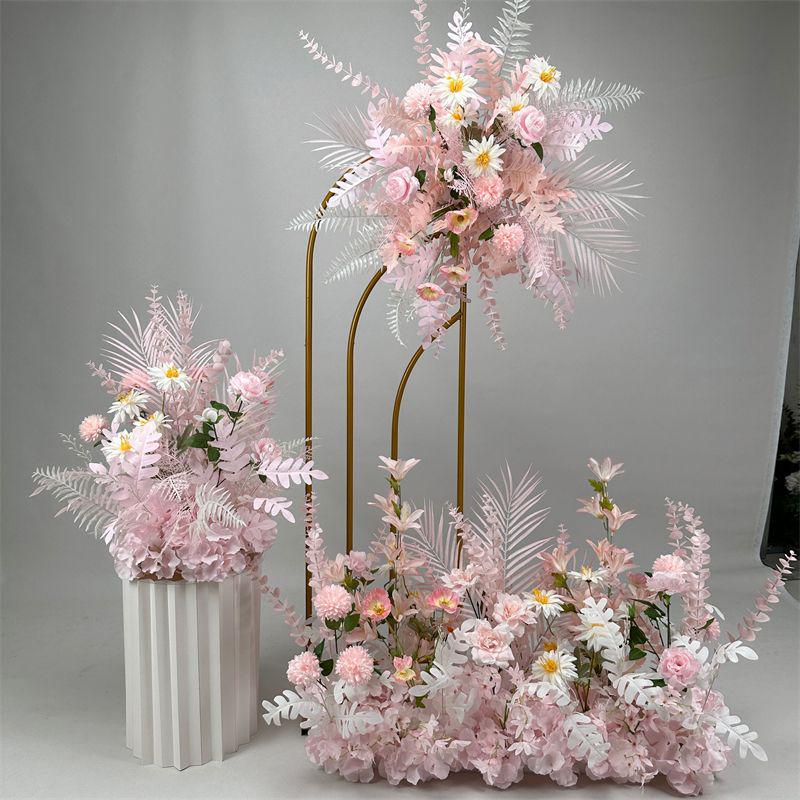 Wedding Floristry: Simulated Flower Scene Arrangement with Seven Optional Colors for T-Stage and Aisle Decoration