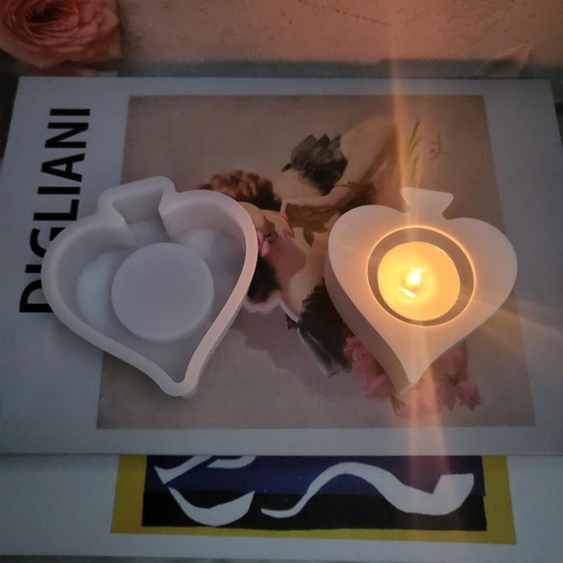 Candle Holder Silicones Molds Ace of Spade Candlesticks Molds Resins Castings Mould Soap Crafts Molds for Jewelry Making