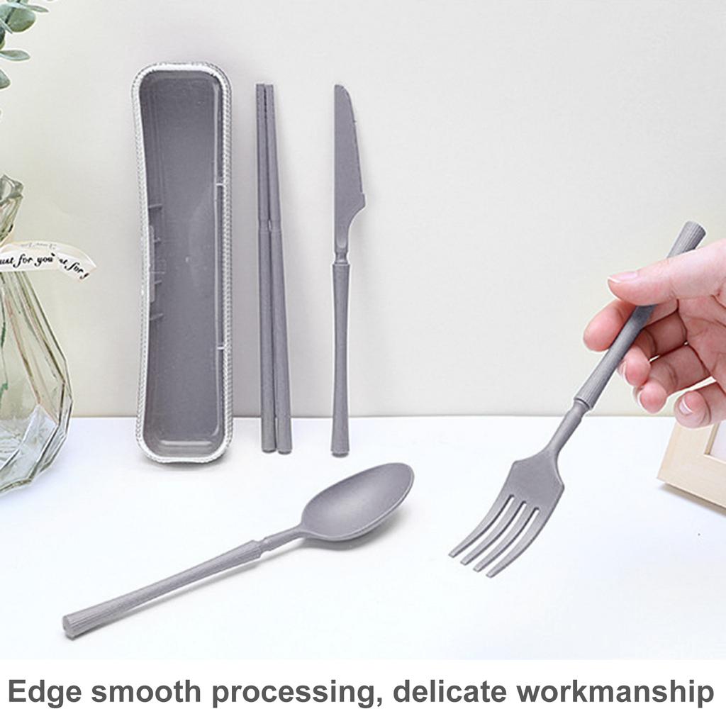 20pcs Plastic Cutlery Set for School Lunch / Camping and Picnics / Daily with Cutlery Box, Reusable Travel Flatware Set