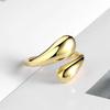 Irregular Open-Cut Smooth Water Drop Ring for Women – Adjustable Gold Minimalist Finger Ring, Easy To Carry and Convenient