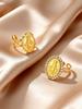 Vintage Jungfrau Maria Glänzender Zirkonia Offene Ringe für Damen Luxus Persönlichkeit Edelstahlring Vergoldet Religiöser Schmuck
