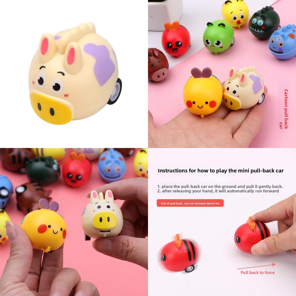 Childrens Cartoon Bunny Mini Pull Back Car With Animal Design For Kids Playroom Decor