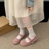 Queen Fan Retro French Flat Bottom Shoes Women's 2025 New Autumn Skirts Versatile Mary Jane Shoes