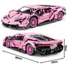 Pink Technical Expert Famous Sports Car Building Blocks