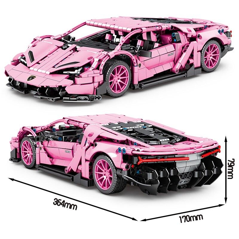 Pink Technical Expert Famous Sports Car Building Blocks