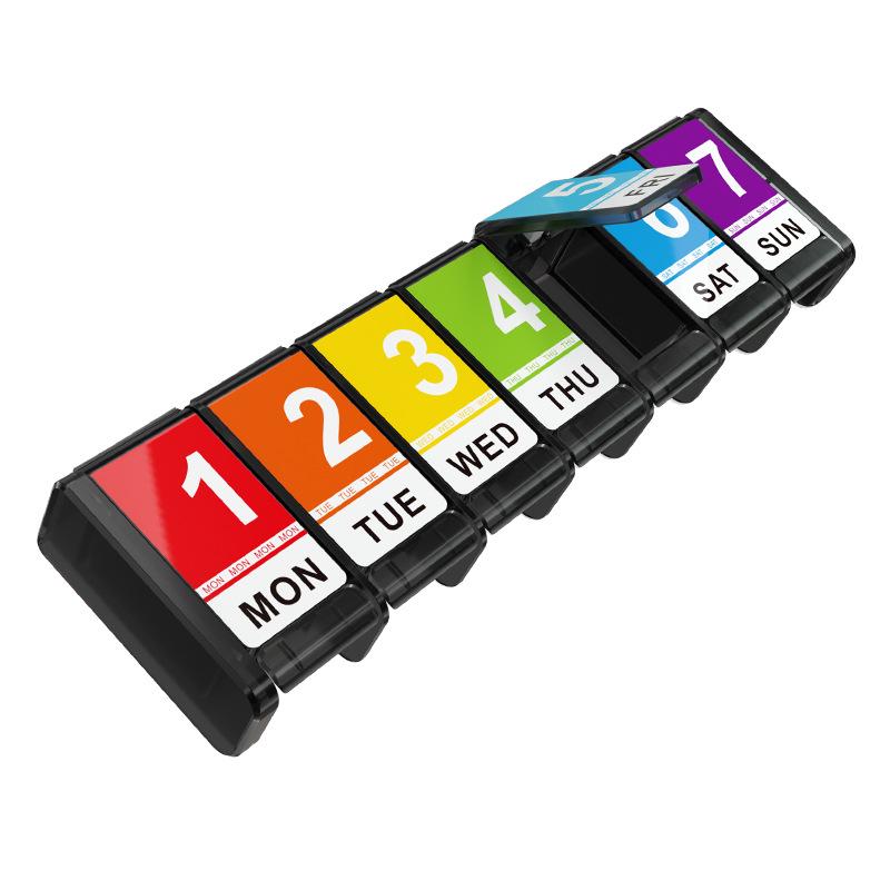 7-Grid Weekly Pill Organizer with Large Capacity and Secure Drawer Design