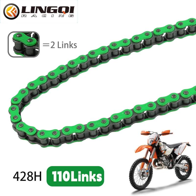 LINGQI RACING 428H-110L Transmission Roller Chain Master Link For 50cc 70cc 90cc 110cc Dirt Bike ATV Quad Scooter Mini Bicycle