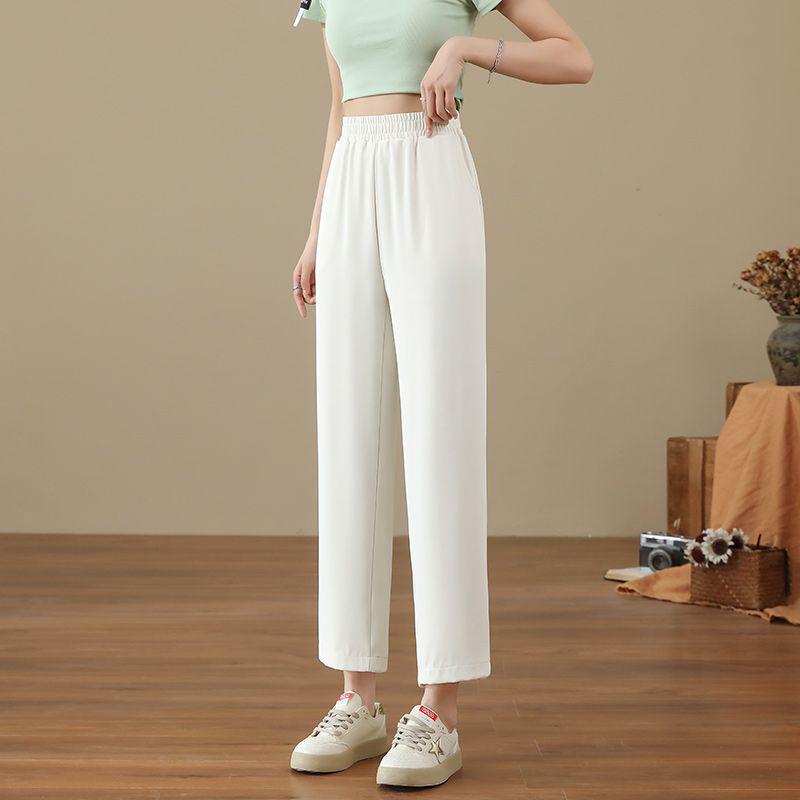 

High Waist Cropped Tweed Straight Leg Pants for Women 26-40 - Elegant, Moisture-Wicking, Slimming. 2XL (Recommended for 69-79 kg)