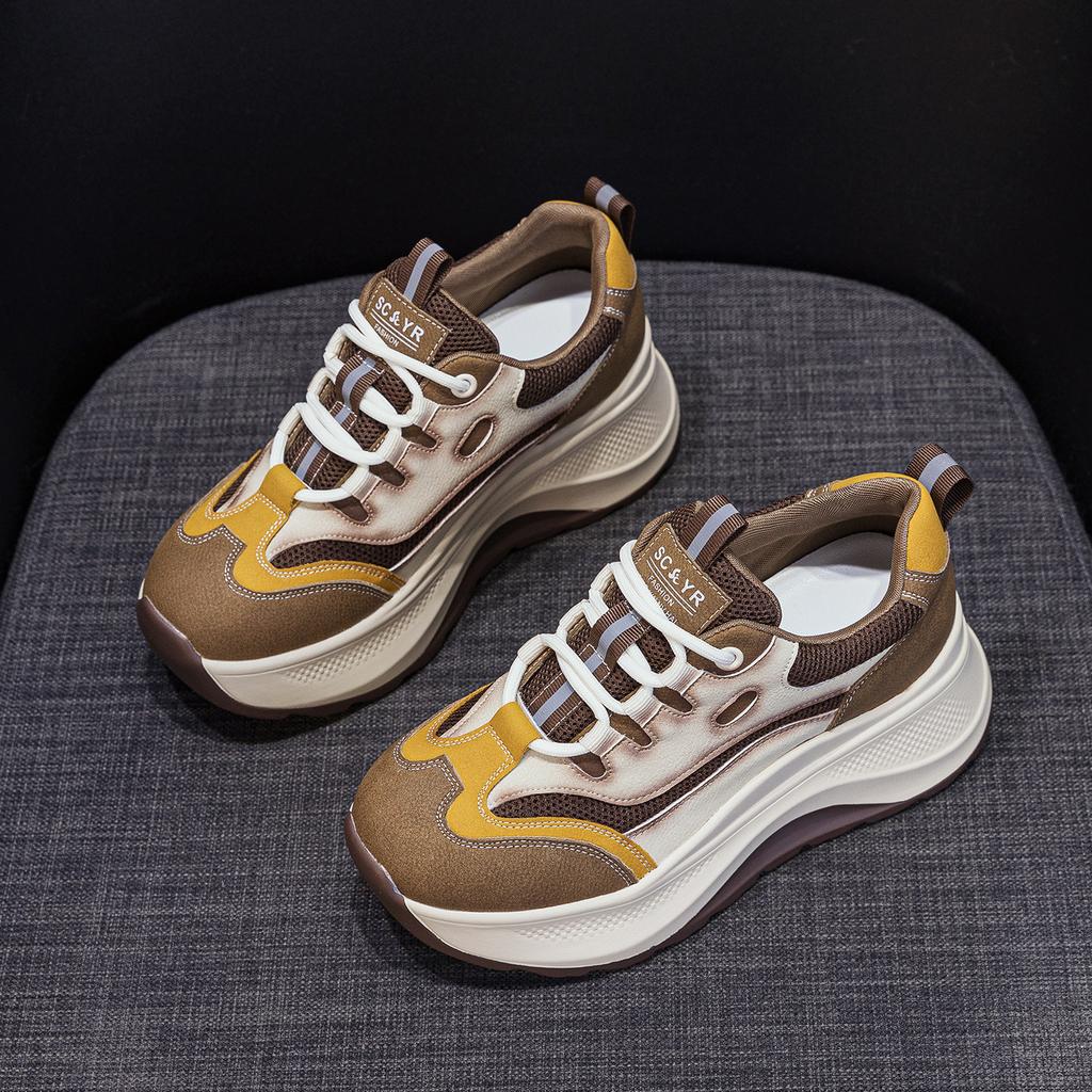 Platform dad shoes new autumn casual sports shoes soft sole not tired feet heightening shoes