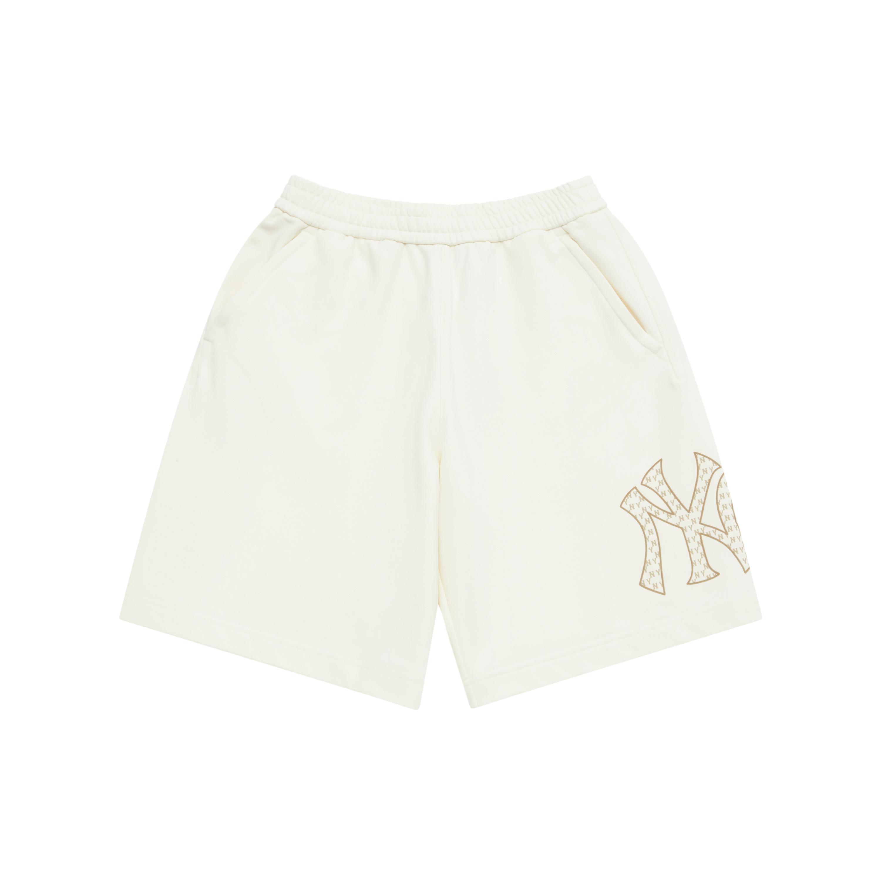 MLB MONOGRAM SS25 Casual Shorts Unisex Cream White 3ASPM0253-50CRS XS