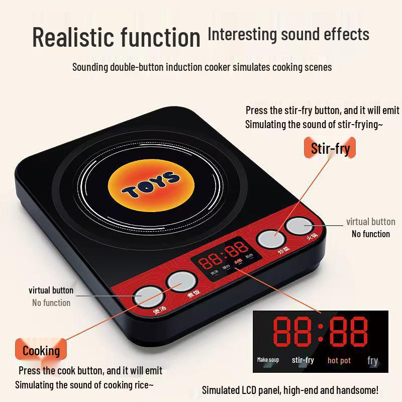 Children's Pretend Play Kitchen Toy Set: Electric Cooker & Tableware