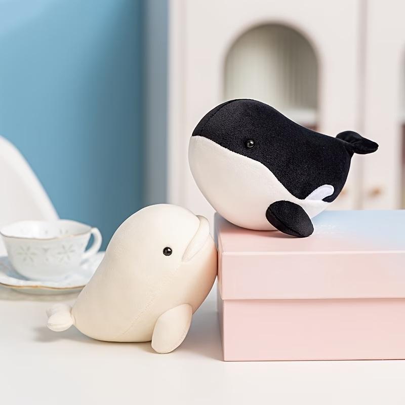 Cute 1-Piece Kawaii Ocean Animal Plush Toy, Made Of Soft Polyester, Featuring A Whale, Killer Whale, Or Beluga Whale.