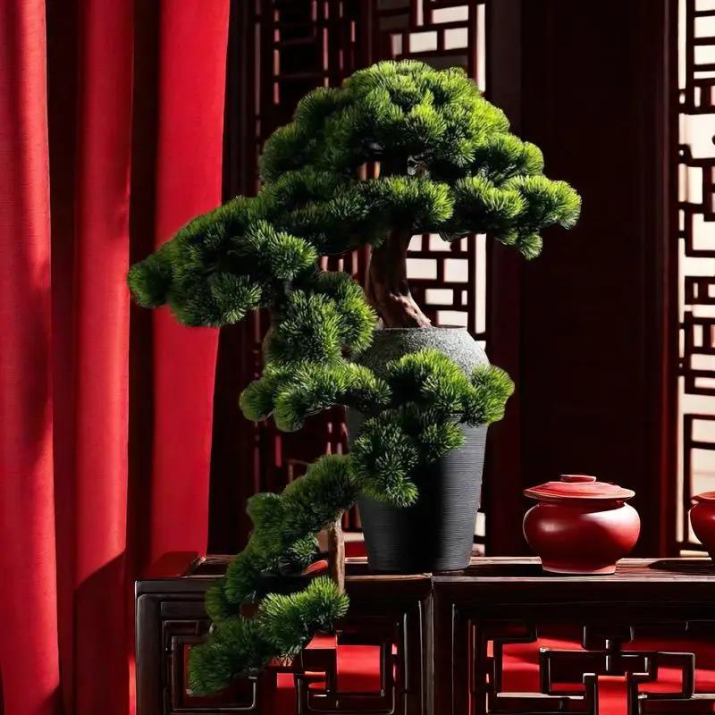Artificial Cliff Cypress Welcome Pine Bonsai Plant Office Green Plant False Tree Decoration Hotel Soft Installation Landscape