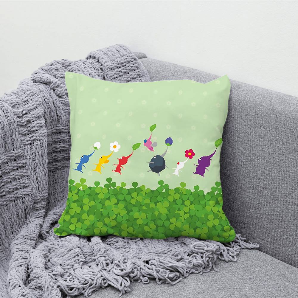 P-Pikmin Pillowcases Bedroom Living Room Sofa Home Decor Polyester Cushion Cover with Zipper