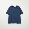 NODU Striped Ringer Short Sleeve Knit [Blue]