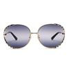Gucci Metal Square Sunglasses Women sunglasses Gold Black Gray GG0595S
