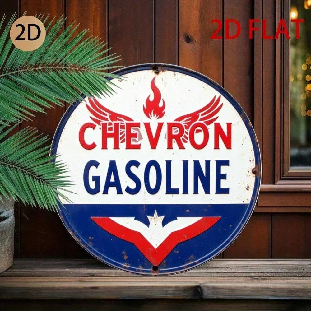 Vintage 2D Plane Gas Station Metal Tin Sign Retro Wall Art Garage Man Cave Home Bar Decor