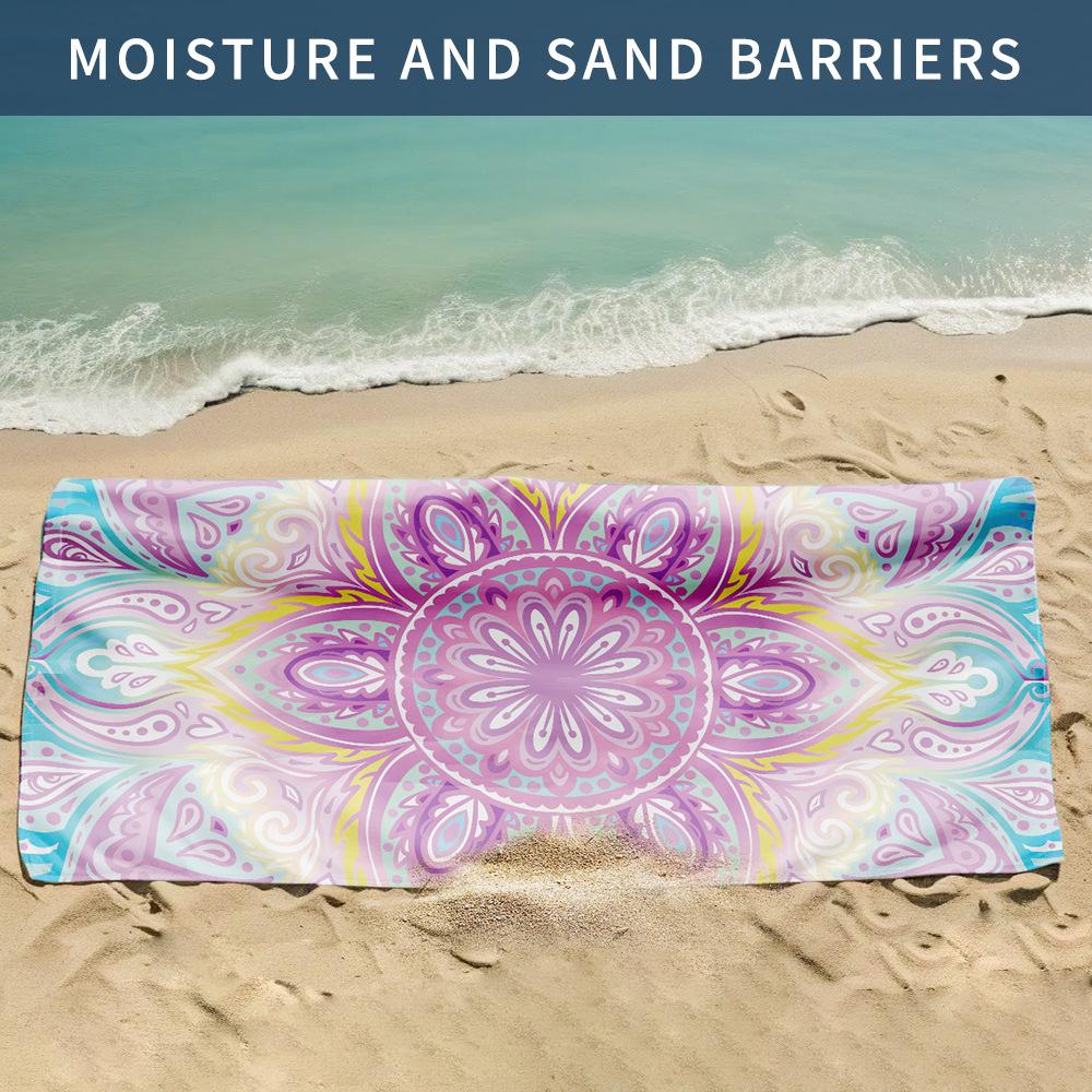 * Large size double-sided velvet beach towel sports towel printed bath towel absorbs water