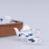 1:12 Scale Dollhouse Miniature Mini Porcelain Blue Print Milk Pots Teapot Water Cups Set Dolls Room Furniture Decoration