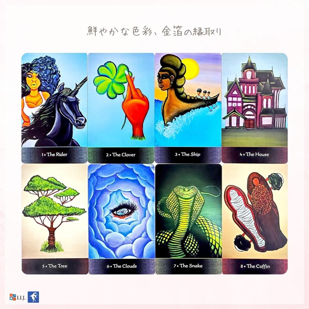 I.I.J Lenormand Cards, Afro Goddess Lenormand Oracle, Fortune Telling, with Japanese Instructions, Authentic