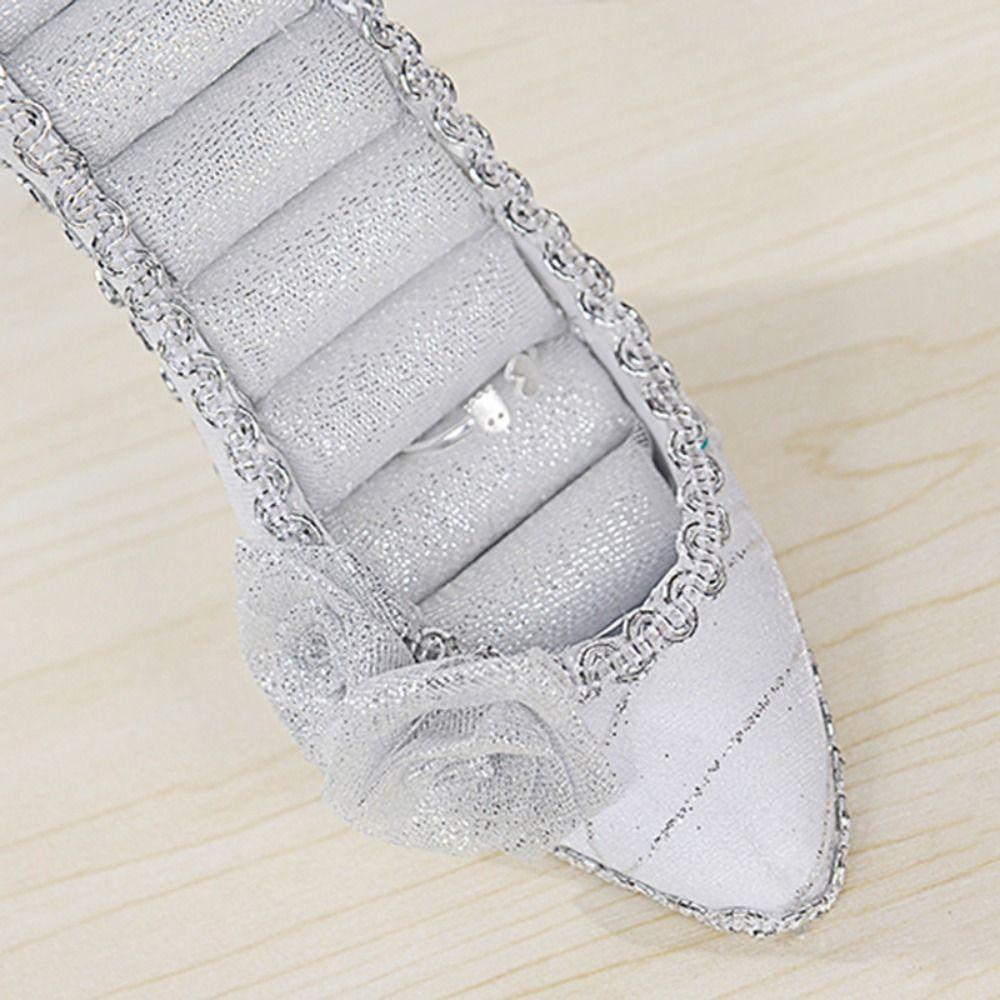 Luxury Velvet Ring Display Stand High-heeled Shoes Jewelry Rack Stand Display  Jewelry Store