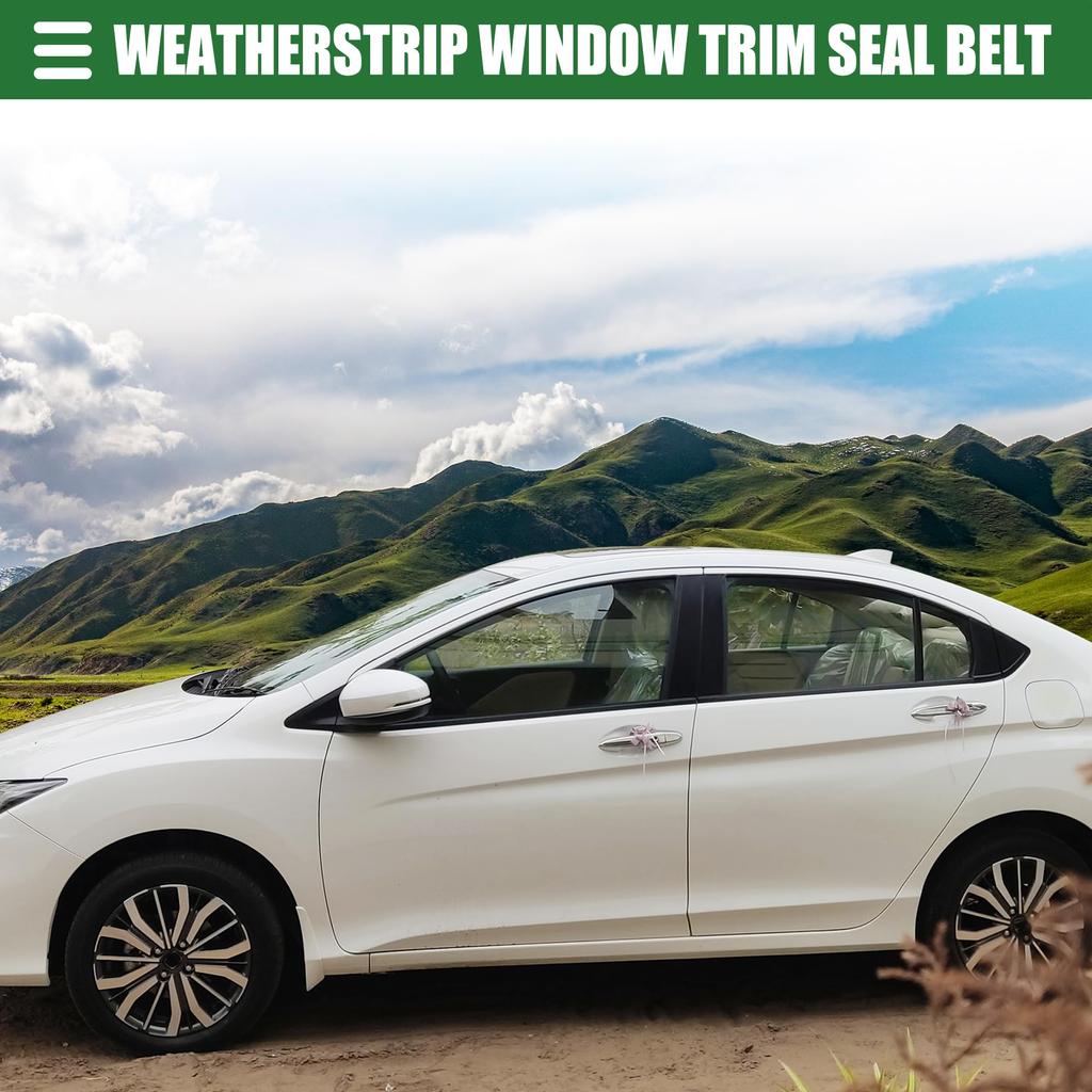 Uxcell Window Weatherstrip Trim Seal Belt for Toyota Prius 1 Set 2004-2009, Rubber, Black, 75710-47010,