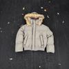 Mens Winter PU Leather Short Cotton Puffer Coat Detachable Hood Casual Loose Couple Style