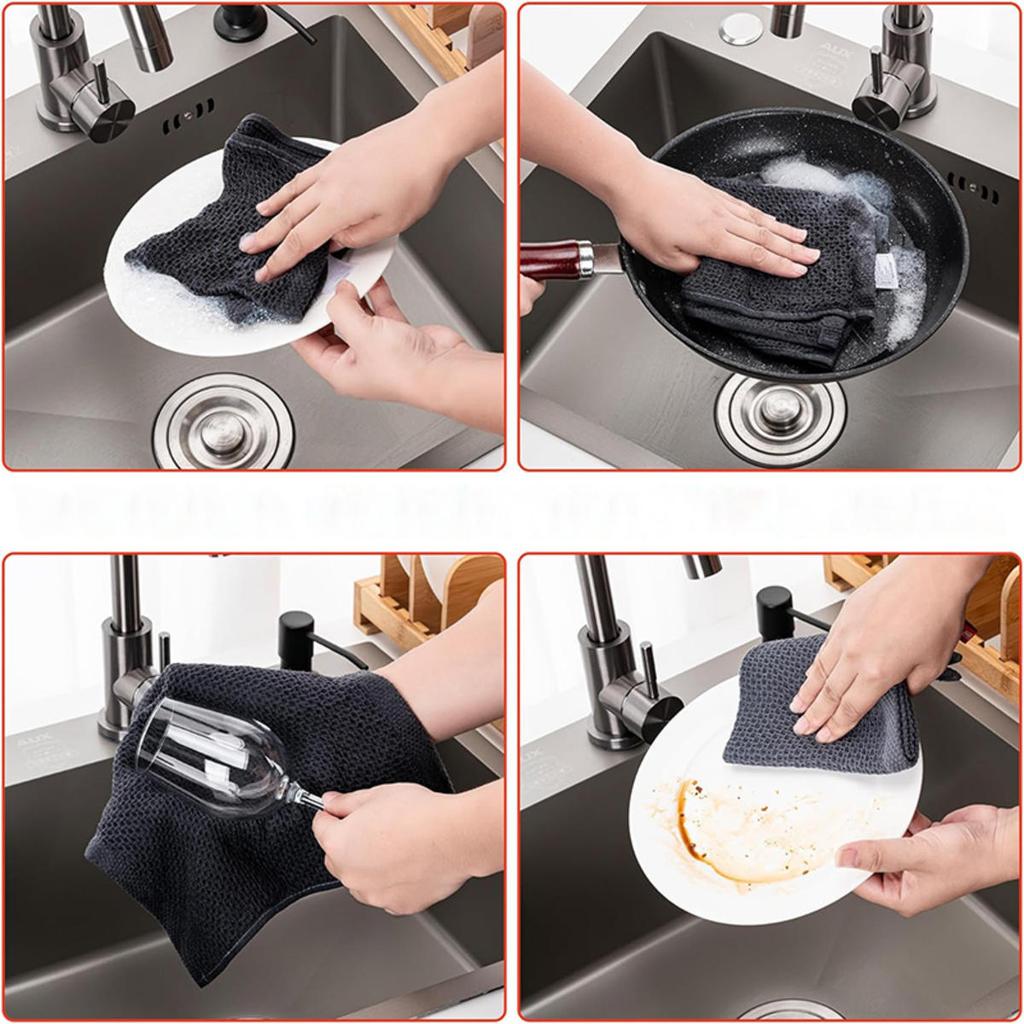 Cotton Towel Soft Absorbent Dishcloth Kitchen Dish Rags Honeycomb Breathable Face Wash Towel Household Cleaning Cloth Wash Cloth