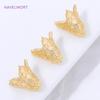 2/4/6 Pièces Laiton Plaqué Or 18K Embouts Espaceurs Perles Pour Bracelets, Embouts Perles Fleurs, Accessoires Fabrication Bijoux DIY, Embouts Pour Perles